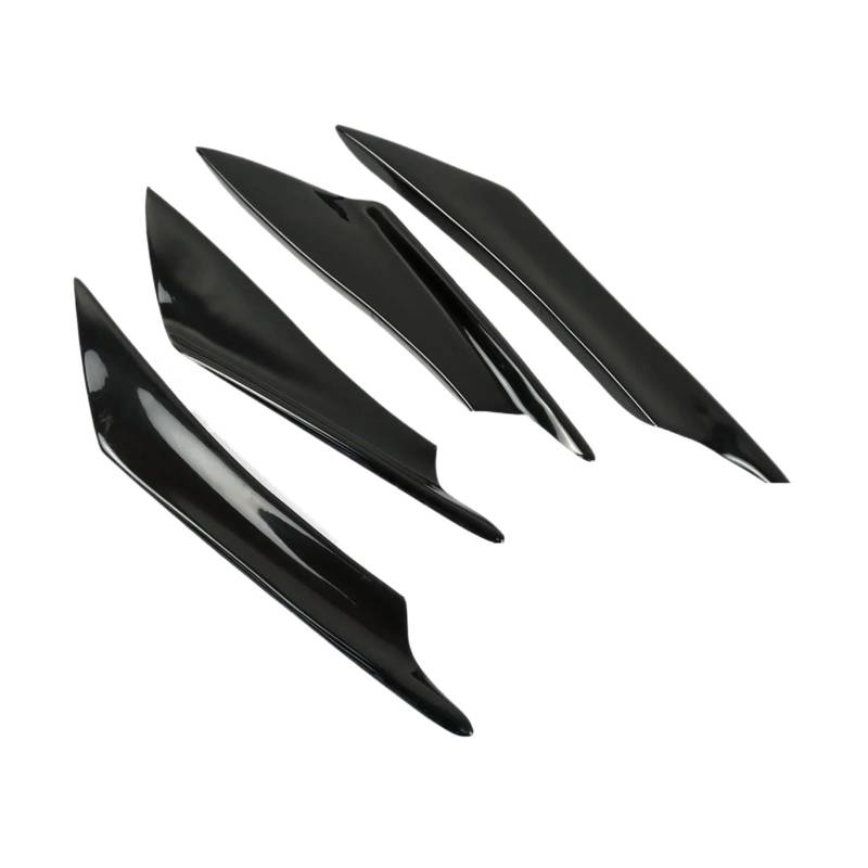 VDFNGFD Kompatibel mit Universal Motorrad Spoiler, Frontspoiler, Luftabweiser Kit 4 Stück Kohlefaser, Kompatibel mit Yamaha R3, Suzuki, Kawasaki H2, Roller (Gloss Black) von VDFNGFD