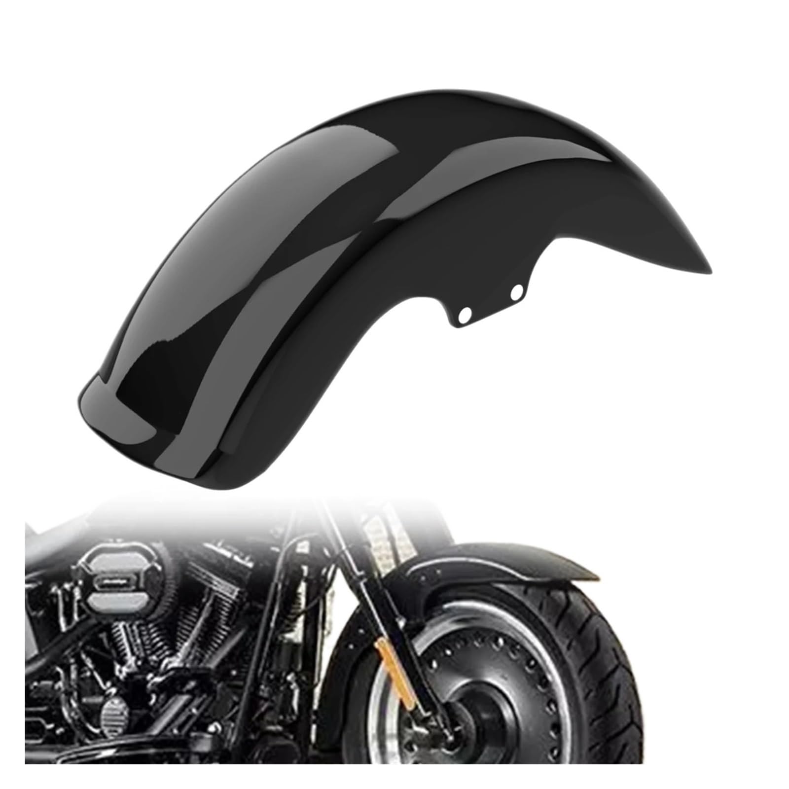 VDFNGFD Motorrad Frontschleifer Retro Schutzblech Abdeckung Glanz Schwarz ABS Kunststoff Kompatibel mit Harley Softail Fass Boy 2006-2017 FLSTF FLSTFB FLSTFI von VDFNGFD