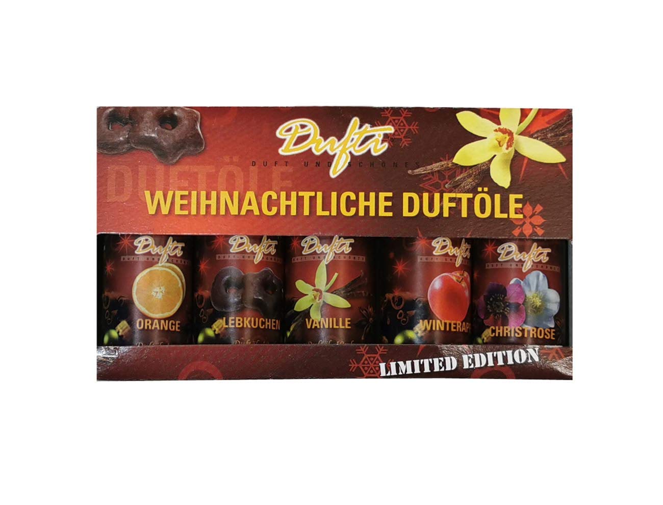5X Dufti 100% ätherische Öle für Duftlampe 5 Flaschen à 10ml weihnachtliche Düfte Lufterfrischer 5X Dufti 100% ätherische Öle für Duftlampe 5 Flaschen à 10ml weihnachtliche Düfte Lufterfrischer von VDP