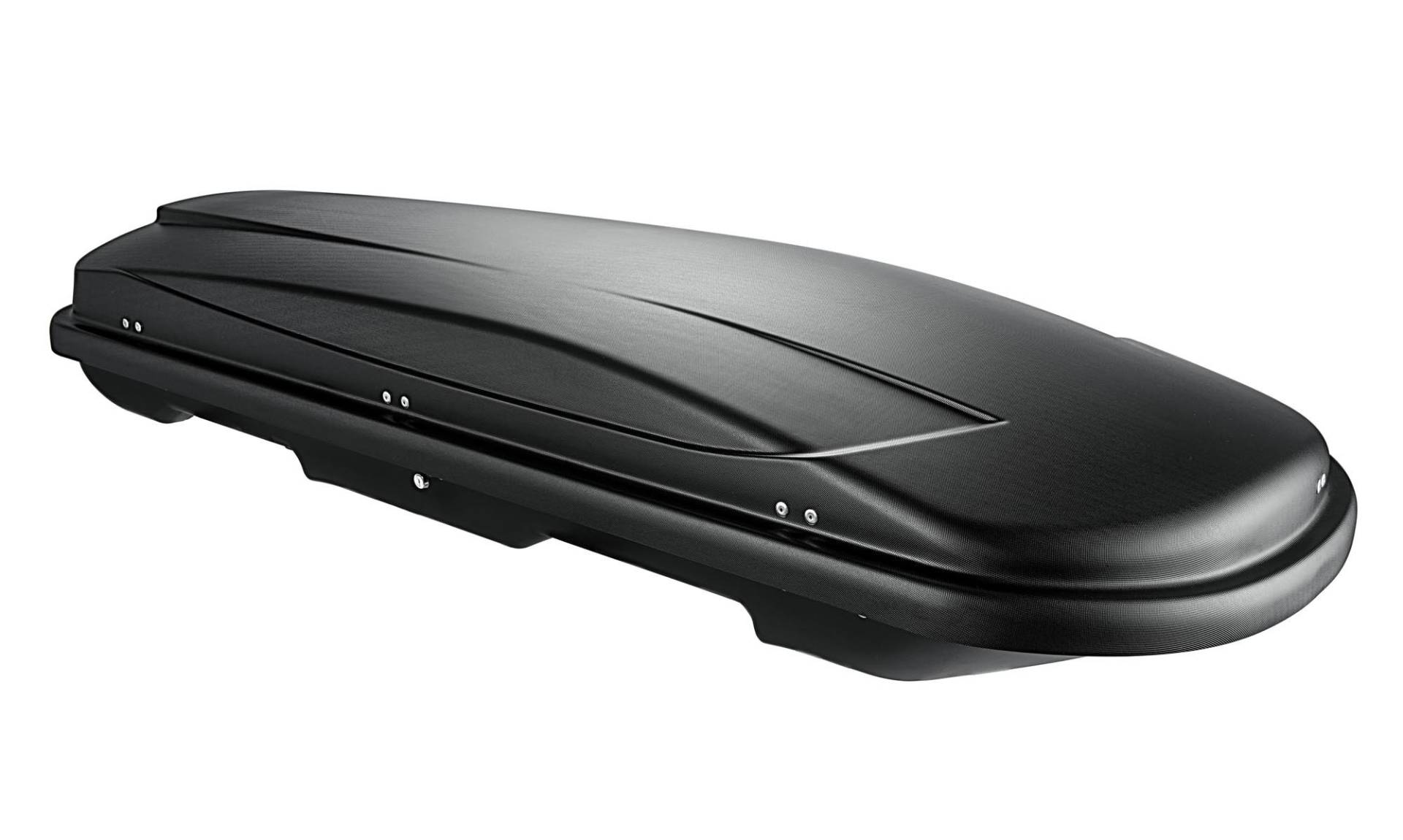 Dachbox schwarz VDP Juxt 600 großer Dachkoffer 600 Liter abschließbar + Alu-Relingträger Dachgepäckträger aufliegende Reling im Set kompatibel mit Ford Mondeo Kombi ab 11 von VDP