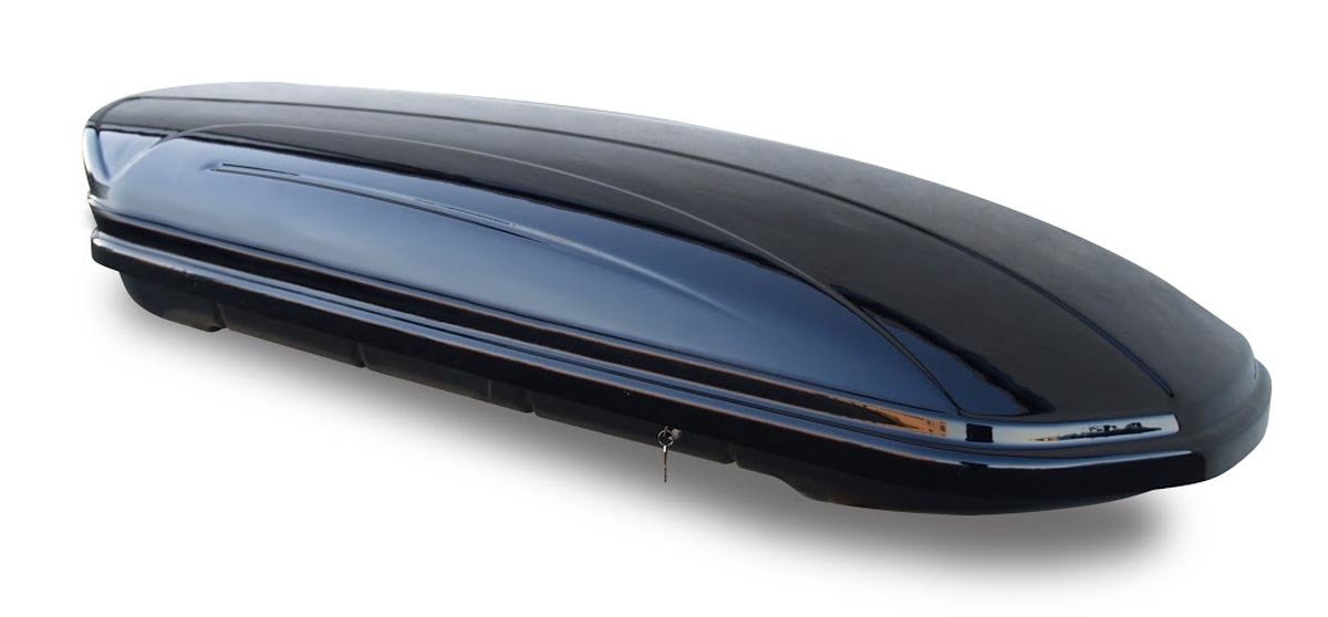 Dachbox schwarz glänzend VDP-MAA 460G Auto Dachkoffer 460 Liter abschließbar + Alu-Relingträger Dachgepäckträger Quick offene Reling im Set kompatibel mit VW Touran ab 2015 von VDP