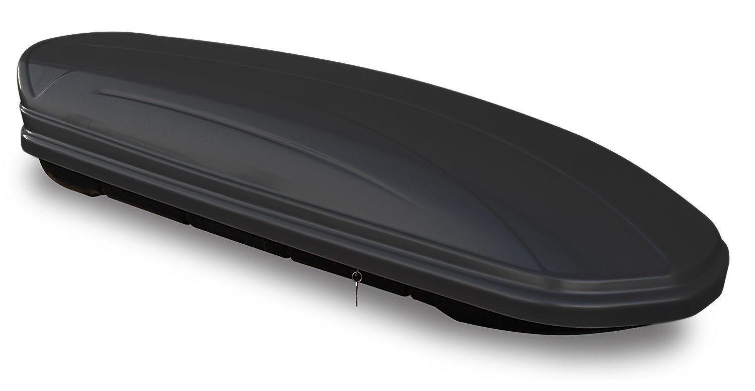 Dachbox schwarz matt VDP-MAA 460M Auto Dachkoffer 460 Liter abschließbar + Alu-Relingträger Dachgepäckträger aufliegende Reling im Set kompatibel mit Hyundai Tucson TL ab 2015 von VDP