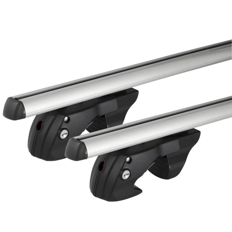 VDP Dachgepäckträger Auto - Universell für offene Reling | Aluminium Grundträger bis 90kg - 120 cm Länge von VDP