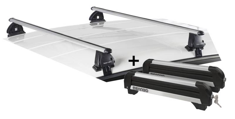 Skiträger Iceberg 4 Paar Ski + Dachträger VDP EVO ALU kompatibel mit FIAT Seicento 3 Türer 1998-2010 von VDP