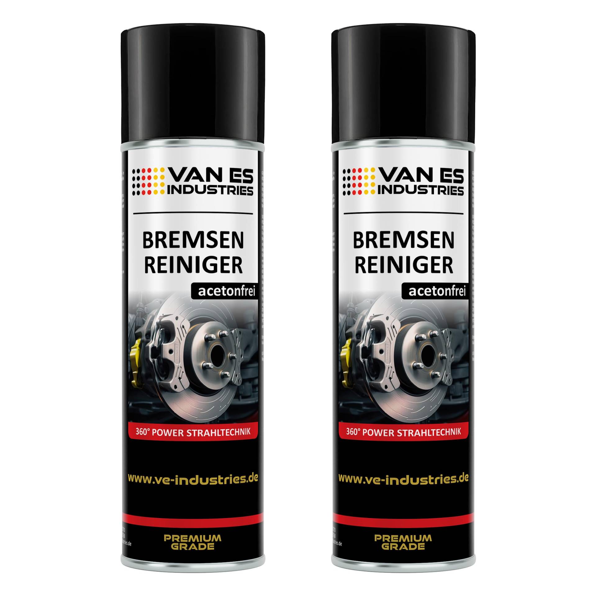 VE-INDUSTRIES Bremsenreiniger 500ml 360° Power-Strahltechnik Teilereiniger Entfetter Sprühdose Acetonfrei Spraydose (2) von VE-INDUSTRIES