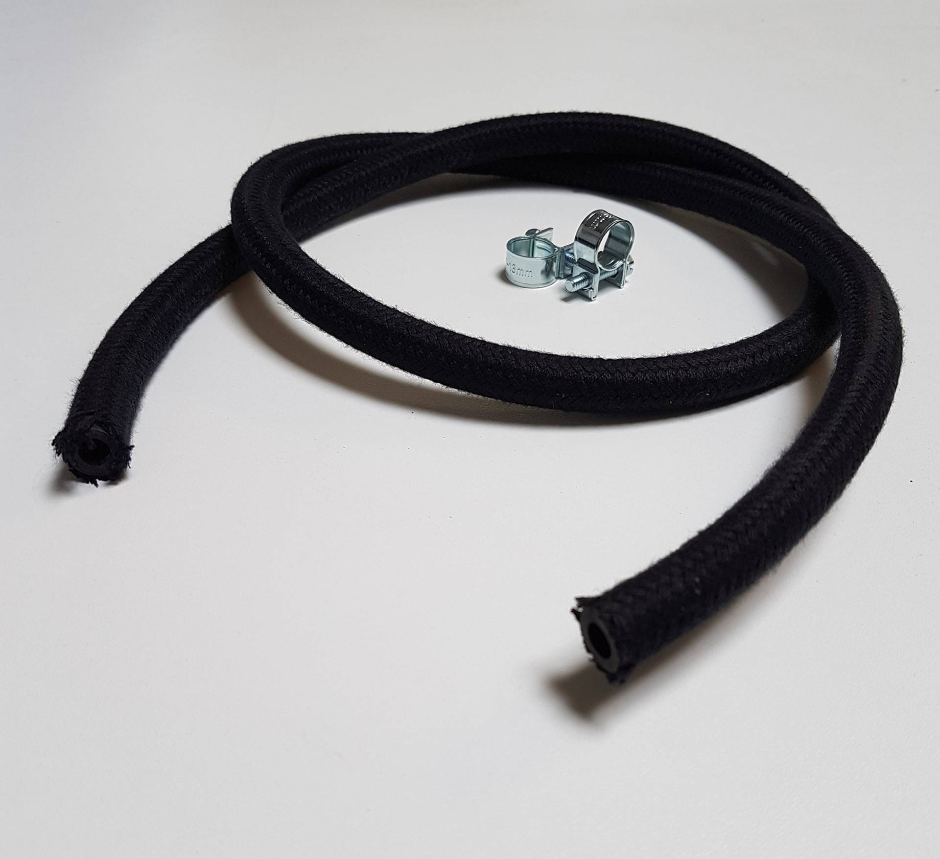 VE-Professional Kraftstoffschlauch Textilumflechtung Diesel Benzinschlauch mit Schlauchschellen (ID 8mm x AD 13mm) von VE-INDUSTRIES
