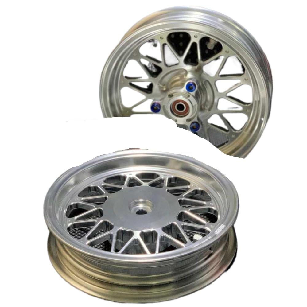 10 -Zoll -Chromfelgen Kompatibel mit DIO50 JISO -kompatible Modelle(Silver) von VEARZRQI