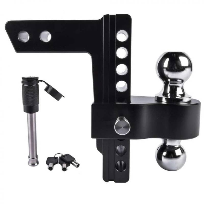 Einstellbare Schwarze Anhängerkupplung Kompatibel mit 2-Zoll-Empfänger 8-Zoll-Tropfen- und Rise-Aluminiumdesign Kompatibel mit 12500 lbs von VEARZRQI