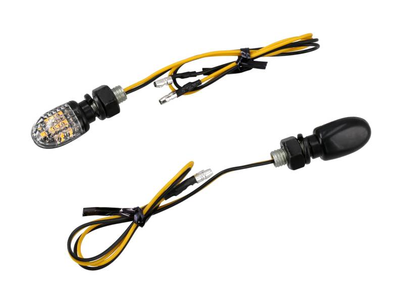 VEBCO Set: 2 Mini-Blinker, rund 12V LED mit Klarglas, E-geprüft - für Moped und Motorrad von VEBCO