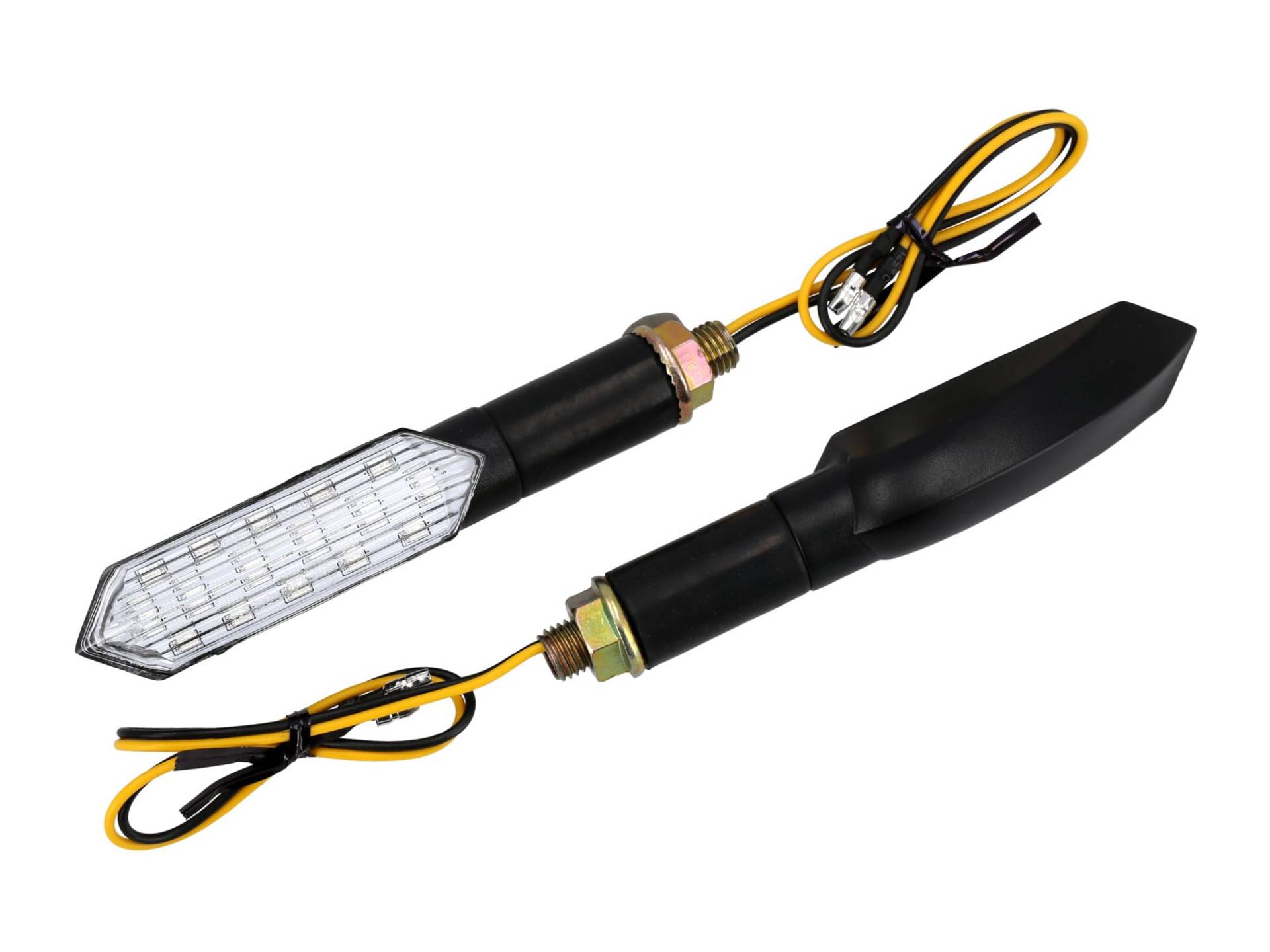 VEBCO Set: 2x Blinker 12V LED, mit Lauflicht Breite Ausführung in Mattschwarz mit Klarglas, E-geprüft - für Moped und Motorrad VEBCO Set: 2x Blinker 12V LED, mit Lauflicht Breite Ausführung in Mattschwarz mit Klarglas, E-geprüft - für Moped und Motorrad von VEBCO
