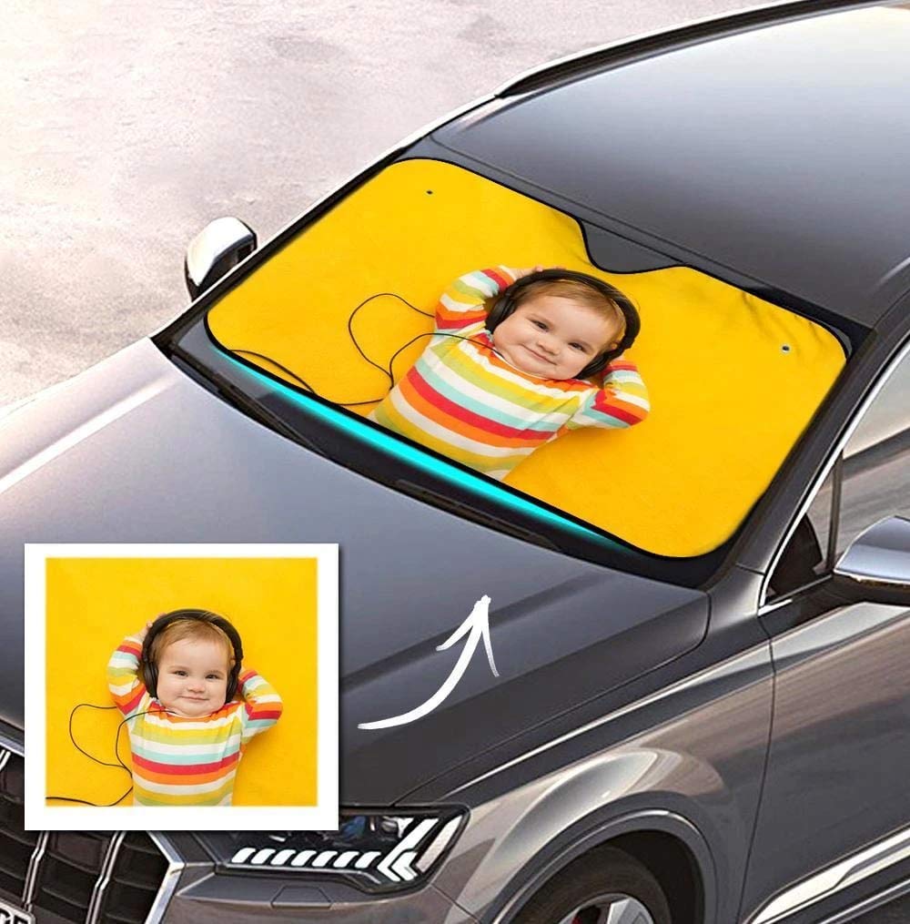 Personalisierte Frontscheibenabdeckung mit Foto Visierschutz Scheibenfrostschutz gegen Sonnen Schnee EIS Frost Universell für Autos SUV Winter Sommer Lustiges Geschenk 70 x 130 cm Personalisierte Frontscheibenabdeckung mit Foto Visierschutz Scheibenfrostschutz gegen Sonnen Schnee EIS Frost Universell für Autos SUV Winter Sommer Lustiges Geschenk 70 x 130 cm von VEELU