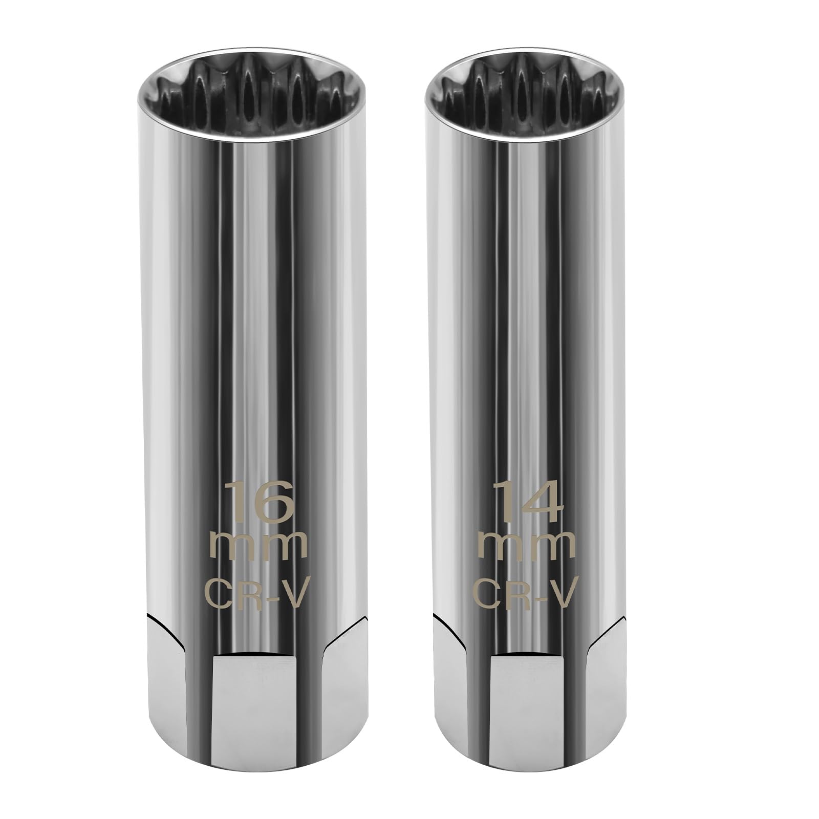 VEGCOO 2 Stück Zündkerzenschlüssel, Zündkerzenschlüssel 16 mm/14 mm dünn magnetisch, 12-Punkt 3/8 Zoll Zündkerzen-Entfernungswerkzeug für Autos VEGCOO 2 Stück Zündkerzenschlüssel, Zündkerzenschlüssel 16 mm/14 mm dünn magnetisch, 12-Punkt 3/8 Zoll Zündkerzen-Entfernungswerkzeug für Autos von VEGCOO