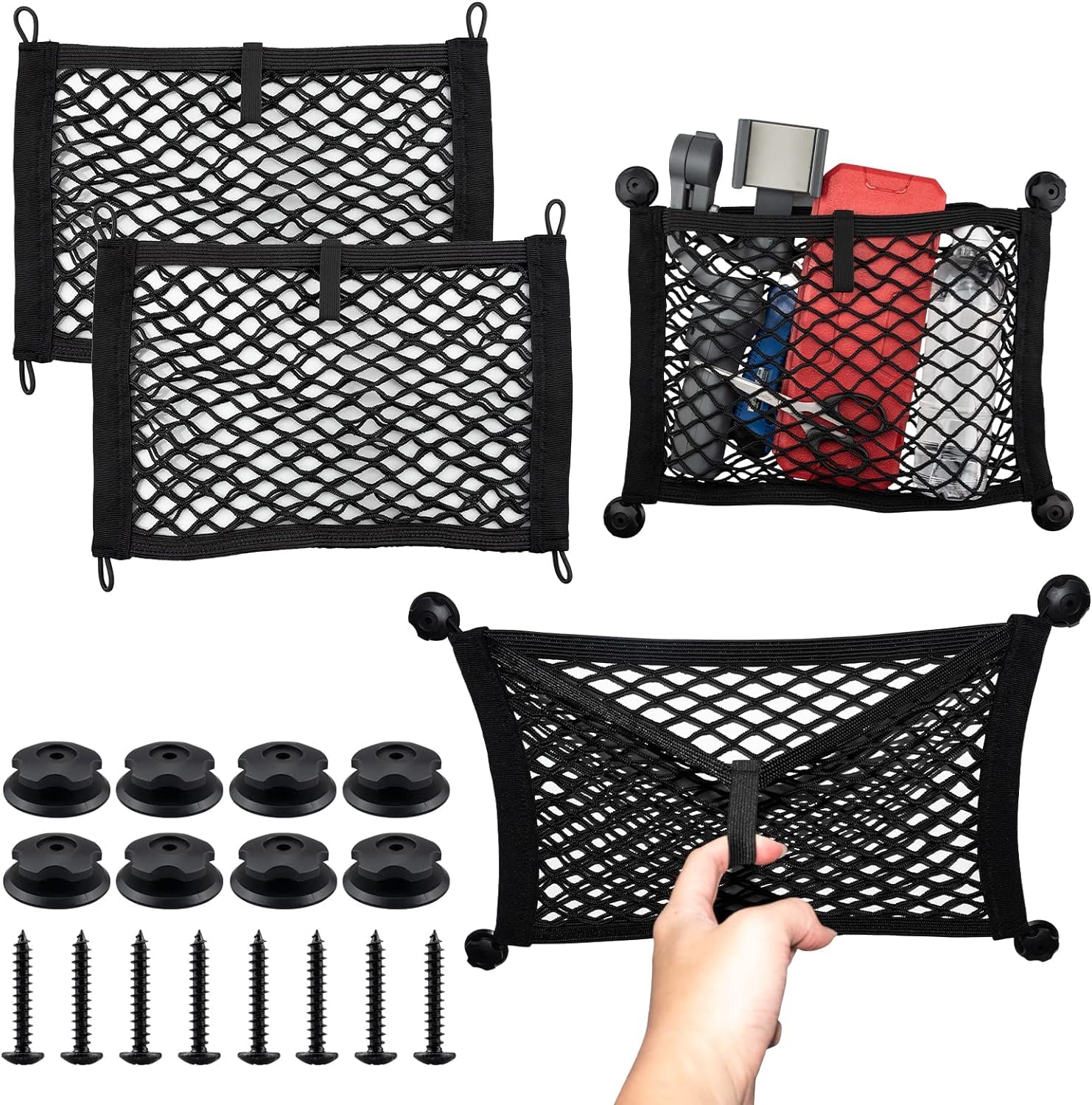 VEHIRIE Gepäcknetz 2 Pcs Set Aufbewahrungsnetz Wohnmobil Zubehör Innen Mit 8 StüCk Befestigungsschrauben Für Auto Inneraum,Camper,Wohnmobil,Boote,Van,Rv,Zuhause 36.5x25 cm … von VEHIRIE