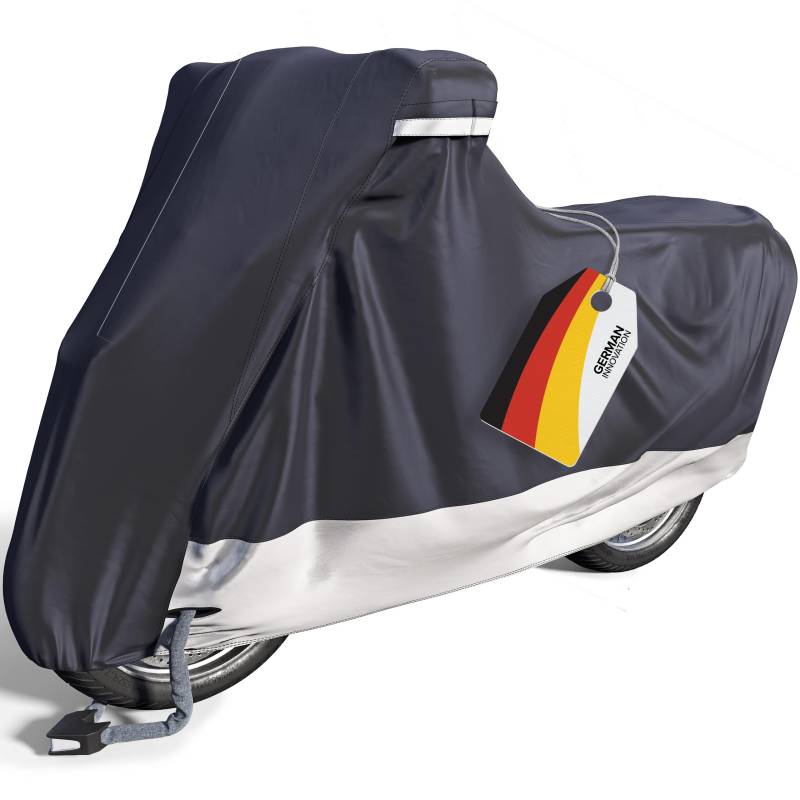 VELMIA Motorrad Abdeckplane - Extrem Hitzebeständig Bis 300° - Winterfest für In- & Outdoor, Vespa, Moped - Motorradgarage von VELMIA