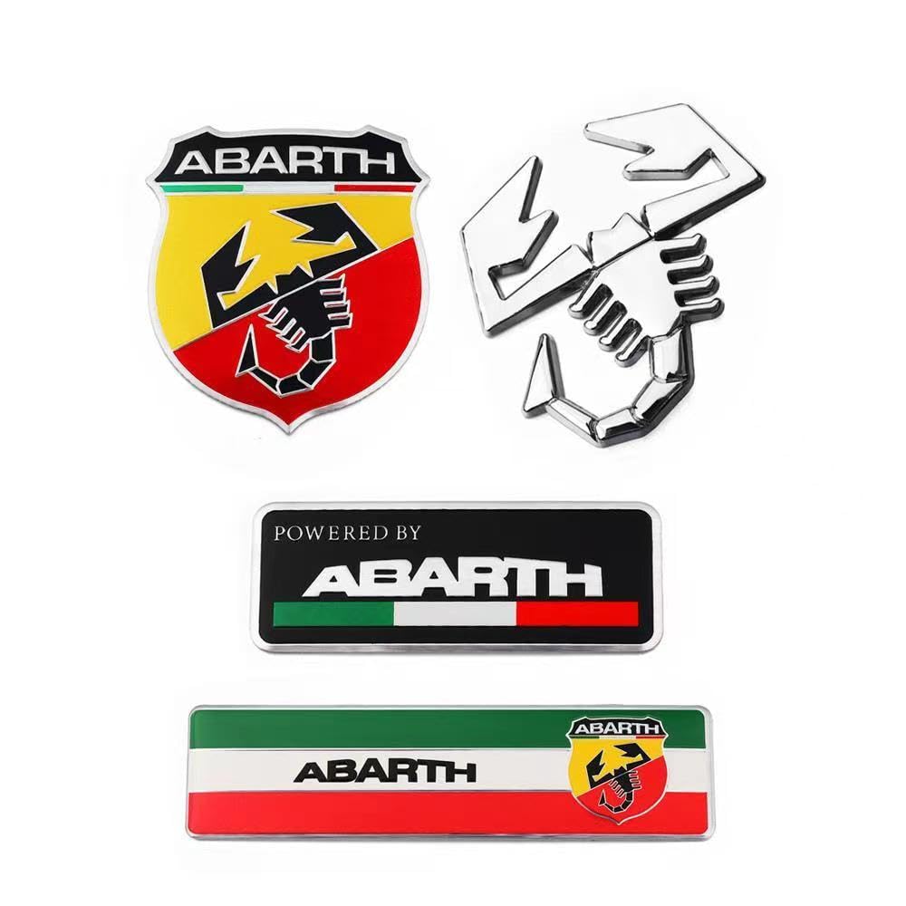 Auto Embleme für Abarth 595 2012-2016,Robustem langlebigem ABS 3D Logo Emblem Badge Aufkleber Auto Frontabdeckung Kühlerfigur Frontkennzeichen Kofferraum Logo Car Styling zubehör von VELOMY