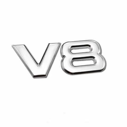 Auto Embleme für Jaguar XJ XK 2006-2019,Robustem langlebigem ABS 3D Logo Emblem Badge Aufkleber Auto Frontabdeckung Kühlerfigur Frontkennzeichen Kofferraum Logo Car Styling zubehör,SilverV8 von VELOMY