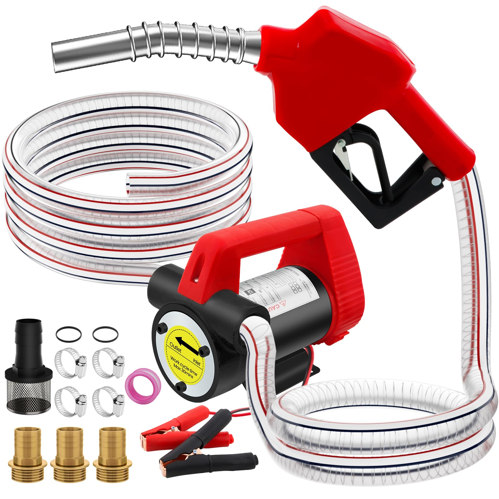 Dieselpumpe Umfüllpumpe 12V 200W Absaugpumpe Kraftstoffpumpe mit Automatischer Abschaltung Düsen & Schläuche, 45L/Min Selbstansaugende Kraftstoffumfüllpumpe Dieselpumpe Umfüllpumpe 12V 200W Absaugpumpe Kraftstoffpumpe mit Automatischer Abschaltung Düsen & Schläuche, 45L/Min Selbstansaugende Kraftstoffumfüllpumpe von VELPAX