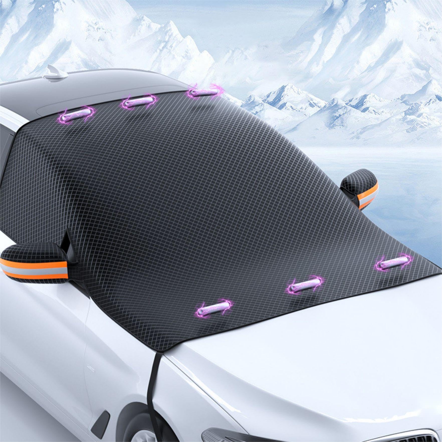 Frontscheibenabdeckung Winter für Mercedes-Benz C-Klasse Kombi/T-Modell (S205) 2014-2021, Faltbar Windschutzscheibenabdeckung, Gegen Schnee EIS Frost Staub Sonne, Auto Zubehör von VEMART