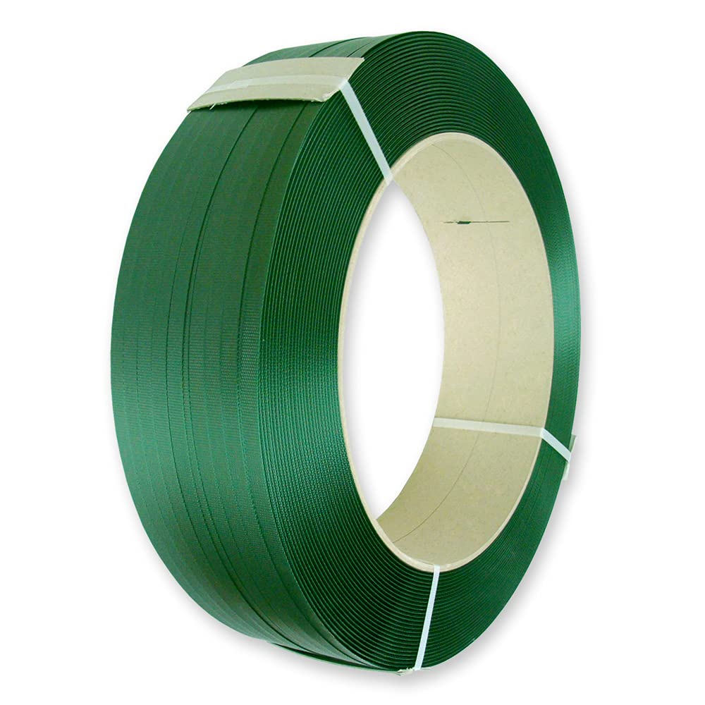 PET-Umreifungsband 12 x 0,7 mm, 2300 m, grün, Kern 406 mm, Reißfestigkeit 320 kg von VEMATEC