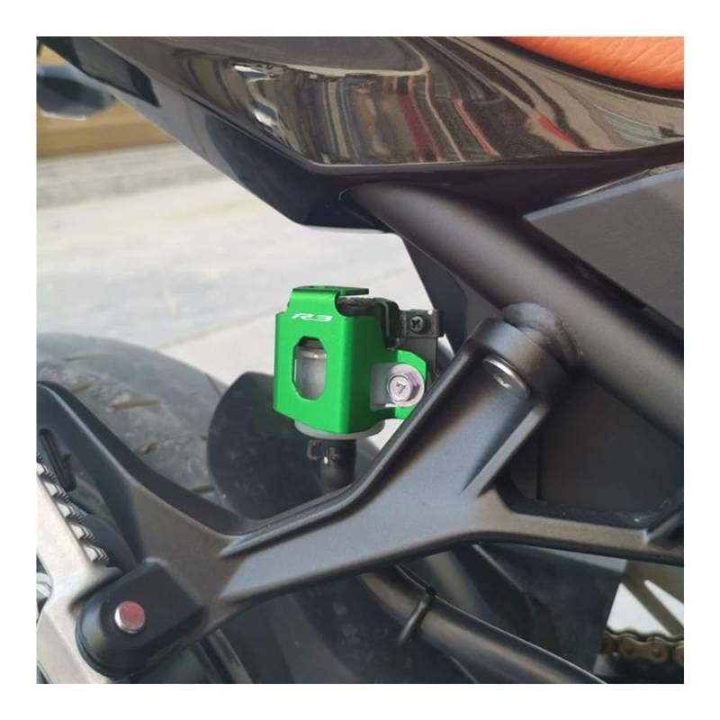 Bremsflüssigkeitsbehälter Schutzabdeckung Motorrad Hinterradbremsöl-Flüssigkeitsbehälter-Abdeckung Schutzfolie Aluminium Für YZF R3 YZFR3 YZF-R3 V2 V3 2015–2023 von VENHIRL