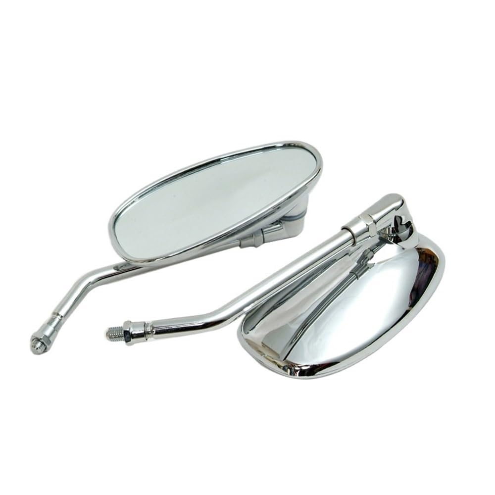 Rückspiegel 1 Paar 10mm Motorrad Spiegel Chrom Oval Rearview Außenspiegel Rückspiegel Für Rückspiegel 1 Paar 10mm Motorrad Spiegel Chrom Oval Rearview Außenspiegel Rückspiegel Für von VENHIRL