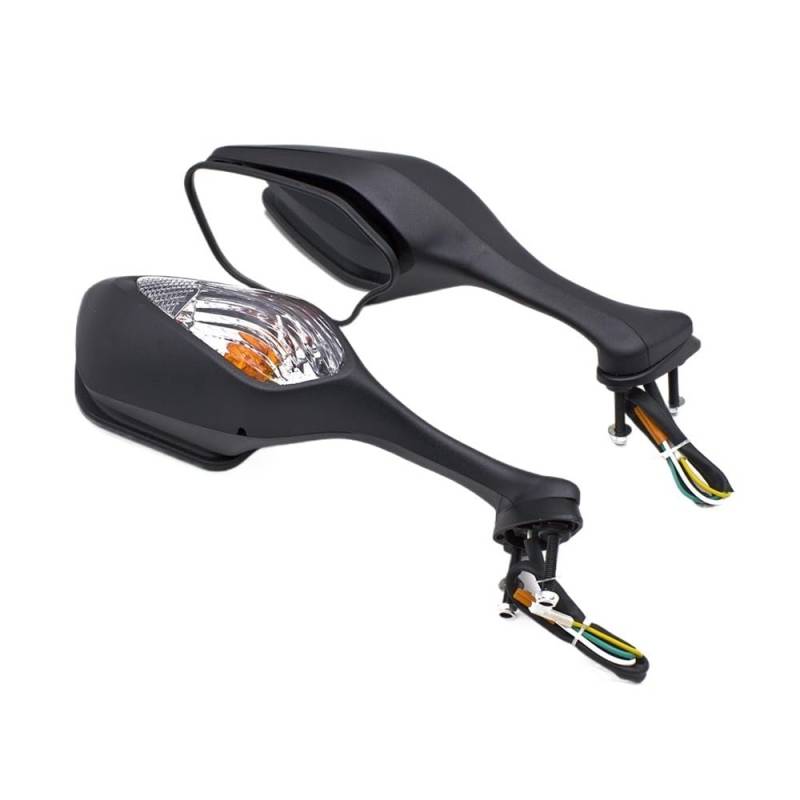 Rückspiegel 1 Paar Motorrad Rückspiegel Blinker Seite Spiegel Schwarz Für CBR1000RR CBR 1000RR VFR1200 VFR1200 2008-2013 von VENHIRL