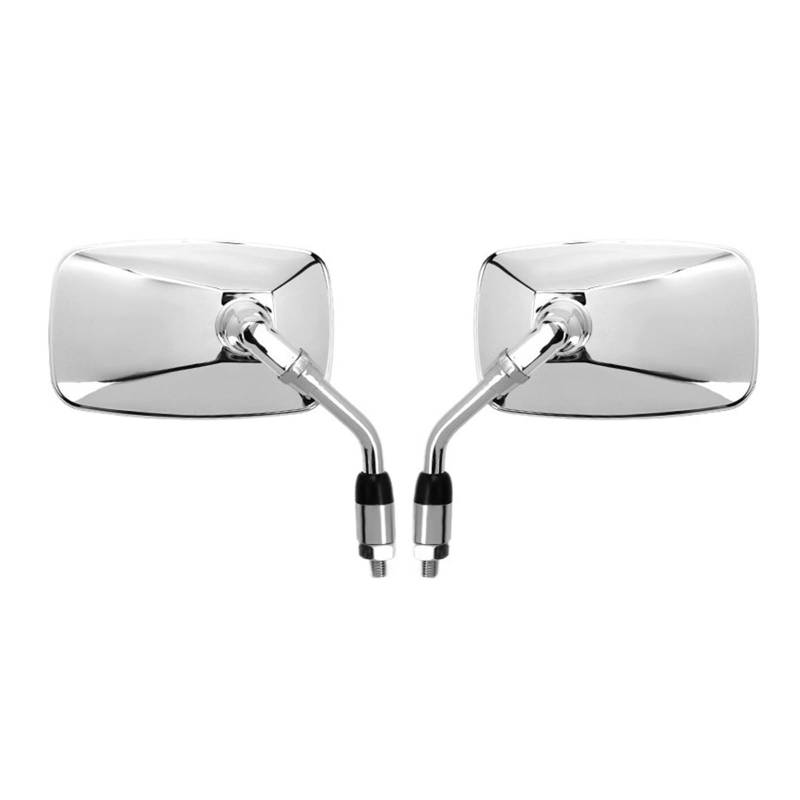 Rückspiegel 10mm Rechteck Metall Motorrad Rearview Außenspiegel Kunststoffschale Universal Retroviseur Motorrad Zubehör Für von VENHIRL