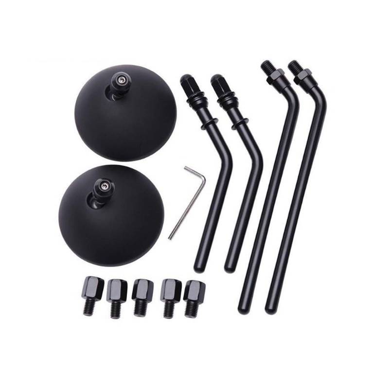 Rückspiegel 10mm Runde Motorrad Rückspiegel Schwarz Seite Spiegel Für Bonneville Für 883 Touring von VENHIRL