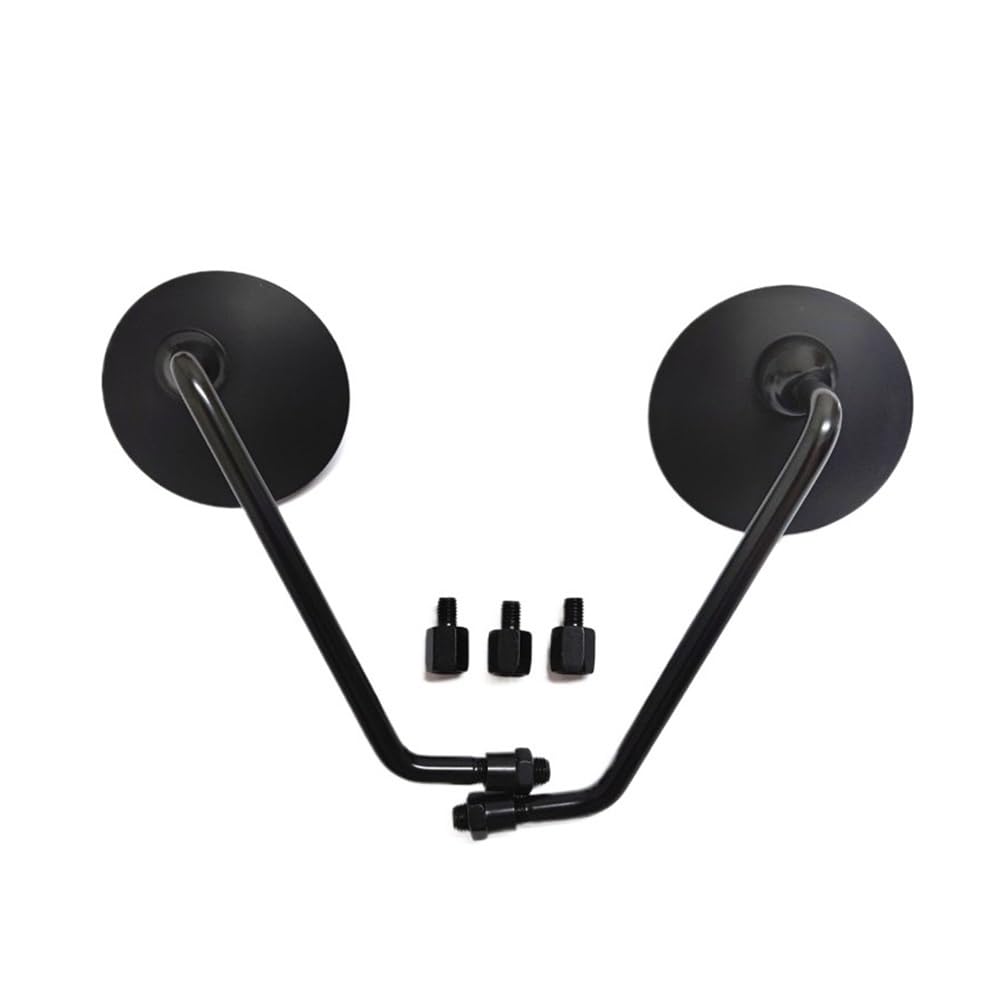 Rückspiegel Dekoration Chrom/Schwarz Seitenspiegel 10mm Gewinde Universal Für Alle 100ccm-800ccm Motorräder Modifizierter Runder Rückspiegel Rückspiegel Dekoration Chrom/Schwarz Seitenspiegel 10mm Gewinde Universal Für Alle 100ccm-800ccm Motorräder Modifizierter Runder Rückspiegel von VENHIRL