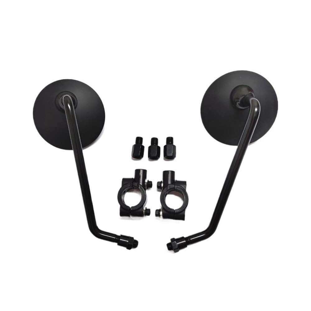 Rückspiegel Dekoration Chrom/Schwarz Seitenspiegel 10mm Gewinde Universal Für Alle 100ccm-800ccm Motorräder Modifizierter Runder Rückspiegel Rückspiegel Dekoration Chrom/Schwarz Seitenspiegel 10mm Gewinde Universal Für Alle 100ccm-800ccm Motorräder Modifizierter Runder Rückspiegel von VENHIRL