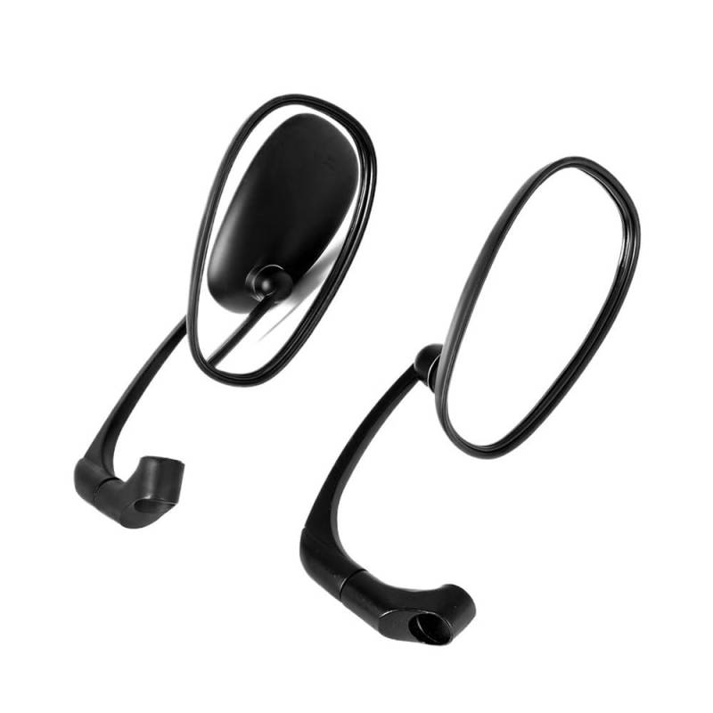 Rückspiegel Motorrad Oval Rearview Außenspiegel L-Bar Chrom/Schwarz Aluminium Motorrad Zubehör Für von VENHIRL