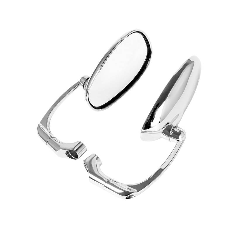 Rückspiegel Motorrad Oval Rearview Außenspiegel L-Bar Chrom Schwarz Aluminium Motorrad Zubehör Für von VENHIRL