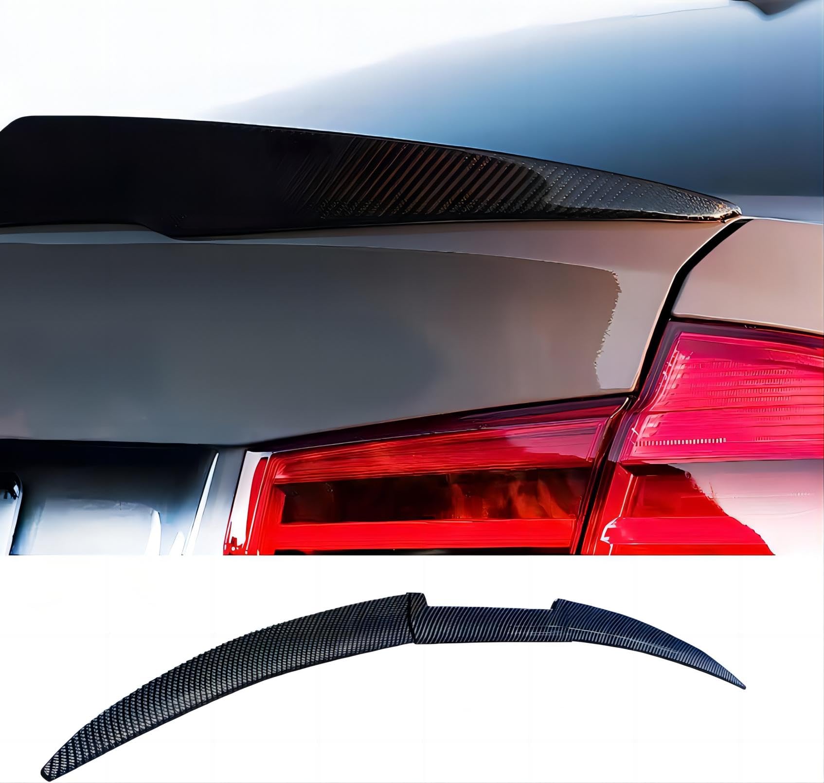 Auto Heckspoiler für Renault Talisman Sedan 2015-2023, Kofferraumspoiler Heckflügel Lippe Dekoration Car Tuning Styling Zubehör,Carbon Fiber Color von VENOAL