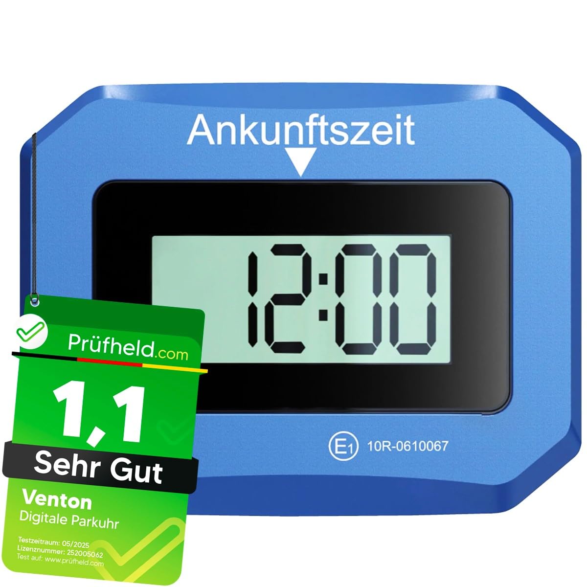 VENTON Elektronische Parkscheibe | TüV geprüft | Zusatzbatterie Li-Mn | Automatische Parkuhr mit 2X Display | KBA-Zulassung | deutsche Anleitung | Nachtmodus, SOS-Licht VENTON Elektronische Parkscheibe | TüV geprüft | Zusatzbatterie Li-Mn | Automatische Parkuhr mit 2X Display | KBA-Zulassung | deutsche Anleitung | Nachtmodus, SOS-Licht von VENTON
