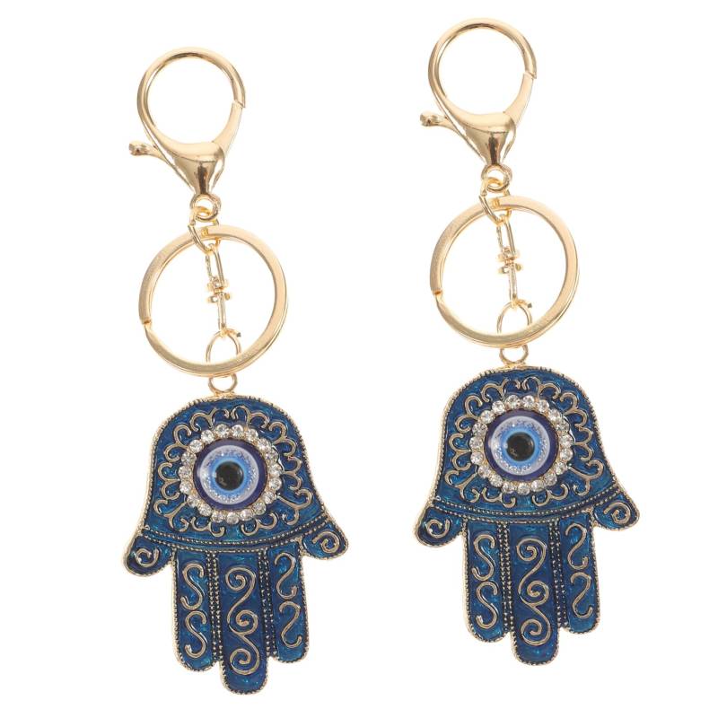 VERDANVERSE 2Stücke Evil Eye Auto Hängeornament Kreative Autodekoration Handgefertigte Schlüsselanhänger für Rückspiegel Deko für Stilvolles Fahren Glücksbringer von VERDANVERSE