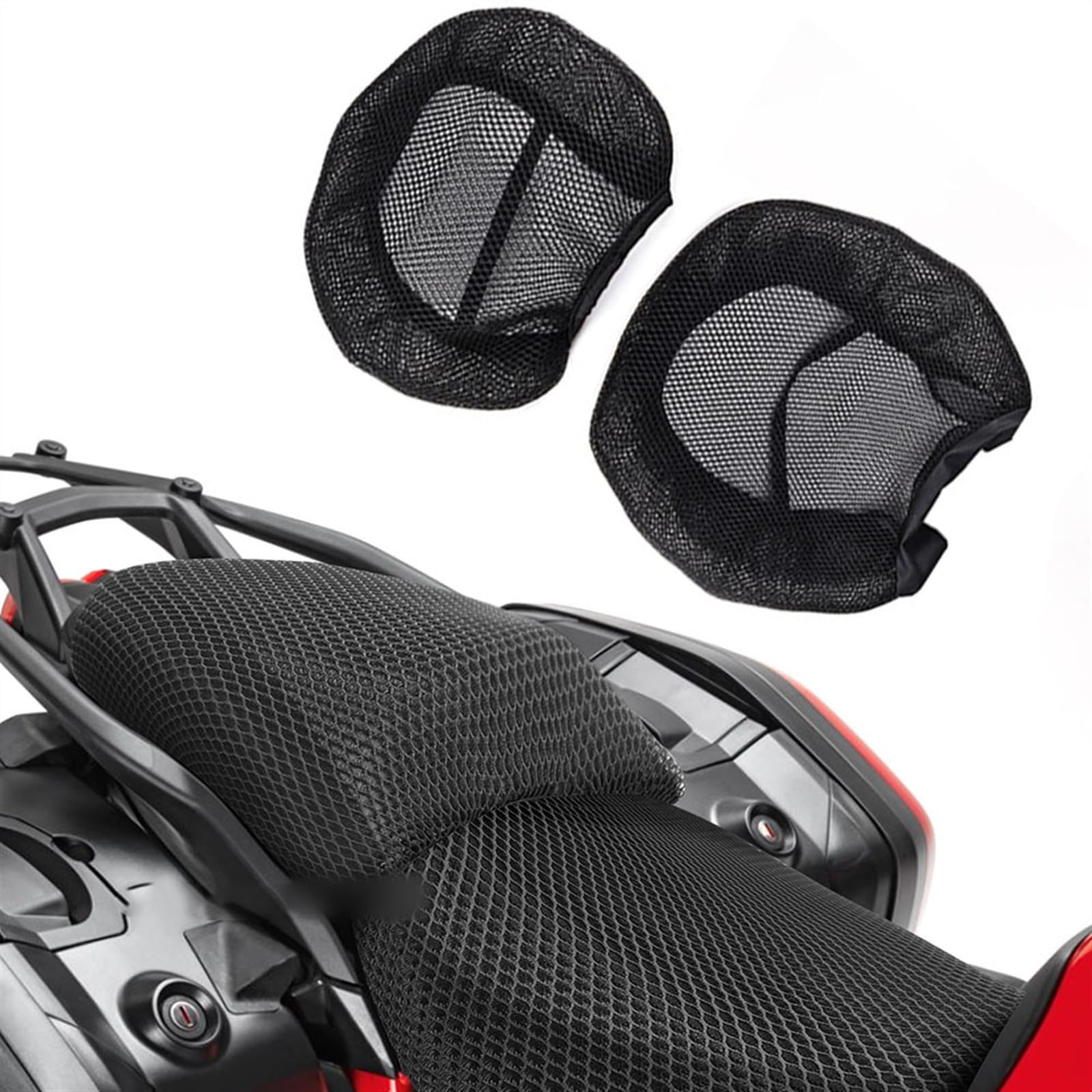 VERDDE Sitzbezüge Motorrad Anti-Slip 3D Mesh Stoff Sitz Abdeckung Atmungsaktive wasserdichte Kissen Für Ducati Multistrada V4S Sport 2022- von VERDDE