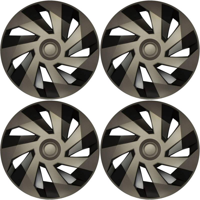 Versaco Auto Radzierblenden VECTORGB14 - Graphit/Schwarz 14 Zoll 7 Speichen - Box mit 4 Radkappen - Inklusive Montage/Anleitung von VERSACO