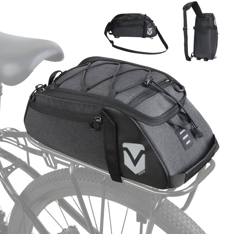 VERTAST Fahrrad Gepäckträger Tasche Wasserdicht Multifunktionale Packtasche für Sitz Outdoor Korb Schulter Handtasche 8L Schwarz2 von VERTAST