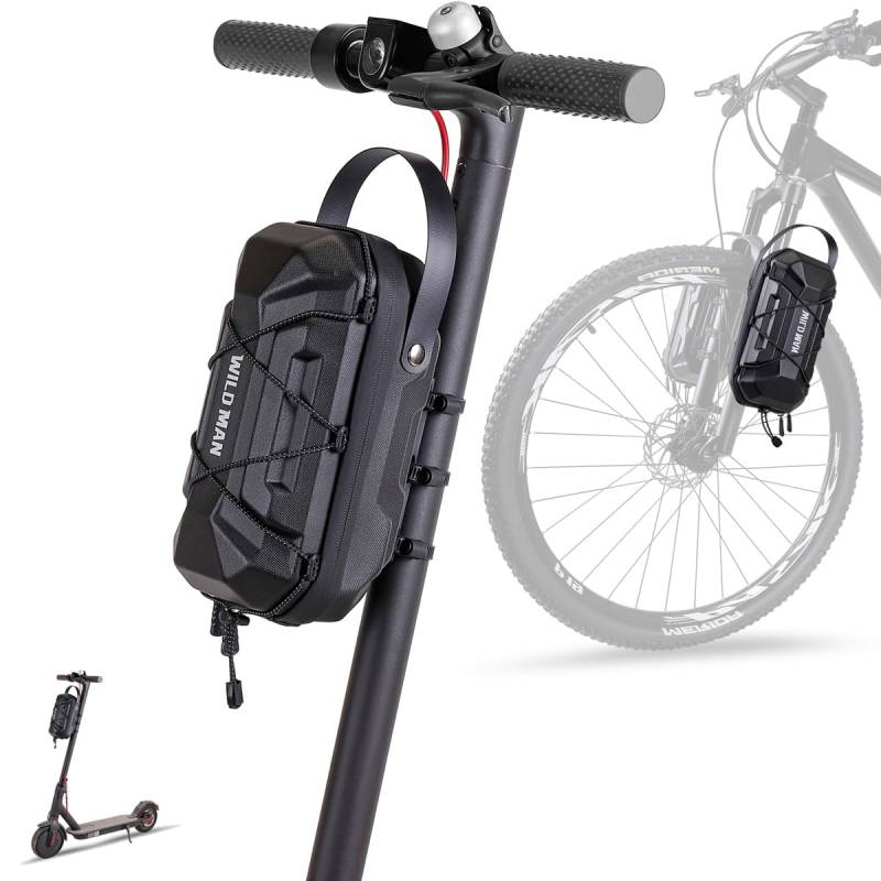 VERTAST Scooter Tasche Lenkertasche für Roller Fahrradtasche Lenker wasserdichte Fahrradkorb vorne Tasche Vordertasche für Elektroroller e-Bike Xiaomi Mijia M365 Sedway ES, Schwarz-3L von VERTAST