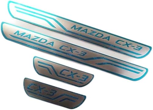 4 Stück Auto Einstiegsleisten Schutz für Mazda CX-3 1 (I) DK I 2015-2021, Edelstahl äußere Trittplatten, Autotürschwellenleiste Schwellerleisten Auto Tuning Zubehör von VERVELINK