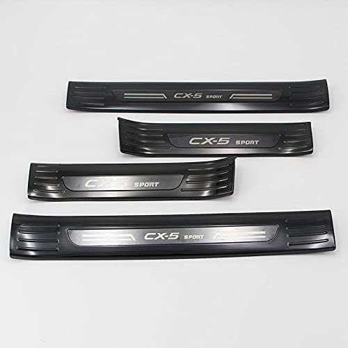 4 Stück Auto Einstiegsleisten Schutz für Mazda CX5 CX-5 2017-2022, Edelstahl äußere Trittplatten, Autotürschwellenleiste Schwellerleisten Auto Tuning Zubehör,Silver von VERVELINK