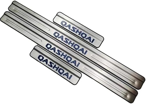 4 Stück Auto Einstiegsleisten Schutz für Nissan Qashqai J10 J11 2008-2015, Edelstahl äußere Trittplatten, Autotürschwellenleiste Schwellerleisten Auto Tuning Zubehör,Blue von VERVELINK