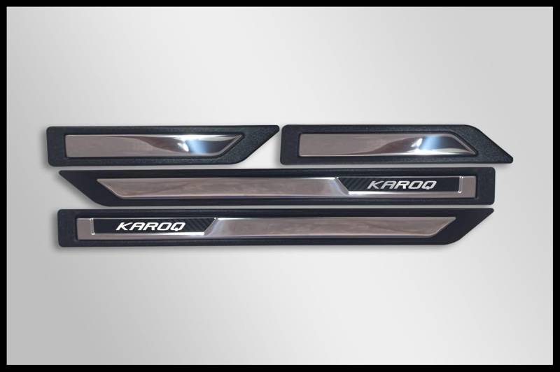 4 Stück Auto Einstiegsleisten Schutz für Skoda Fabia, Kamiq, Karoq, Kodaiq, Edelstahl äußere Trittplatten, Autotürschwellenleiste Schwellerleisten Auto Tuning Zubehör von VERVELINK