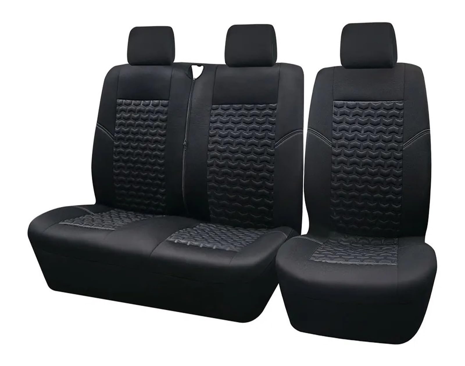 2+1 Universelle 4 Mm Schwamm-Sitzbezüge, Passend Für Die Meisten Transporter Und LKWs. Autositzbezug(Back Row Black) von VETJMUA