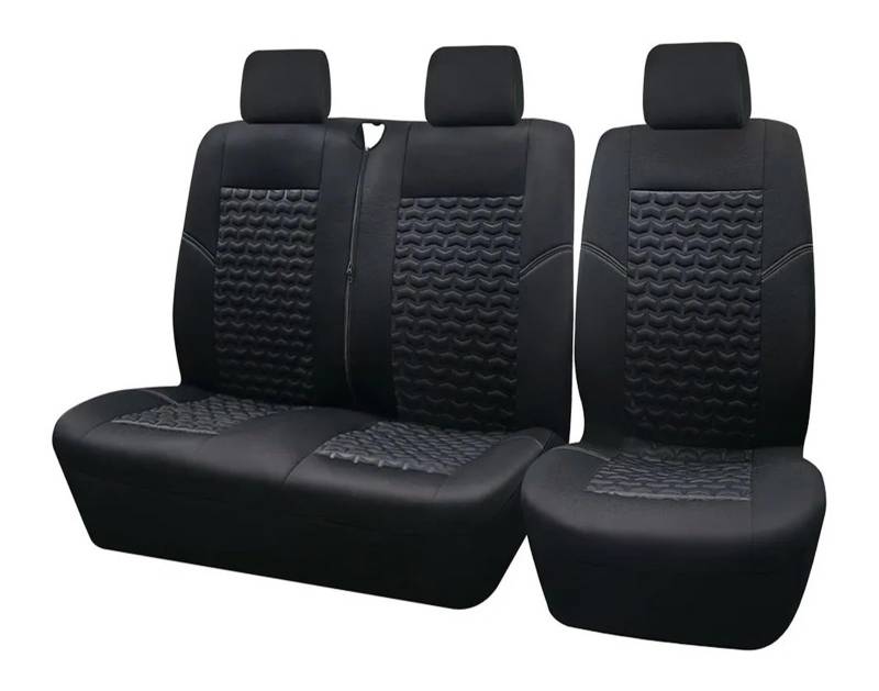 2+1 Universelle 4 Mm Schwamm-Sitzbezüge, Passend Für Die Meisten Transporter Und LKWs. Autositzbezug(Back Row Black) von VETJMUA