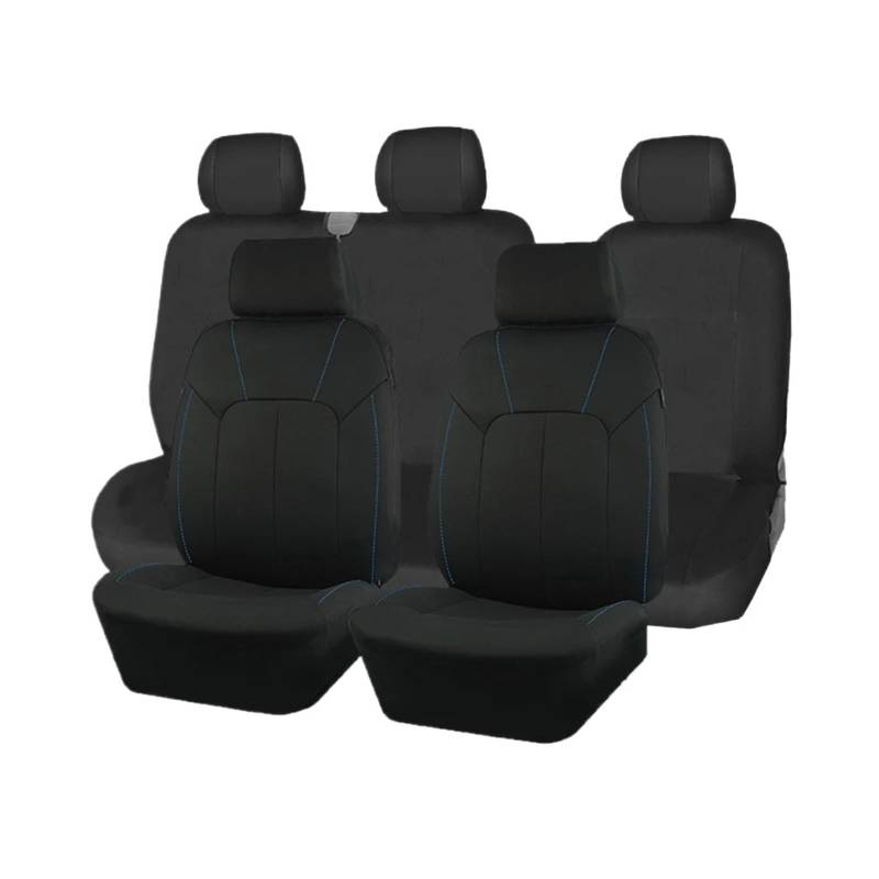 Für Auto 2 + 1 Typ Split Auto Sitz Abdeckung Polyester Mit Airbag Kompatibel Universal Sitzbezüge Autositzbezug(Blue Line) von VETJMUA