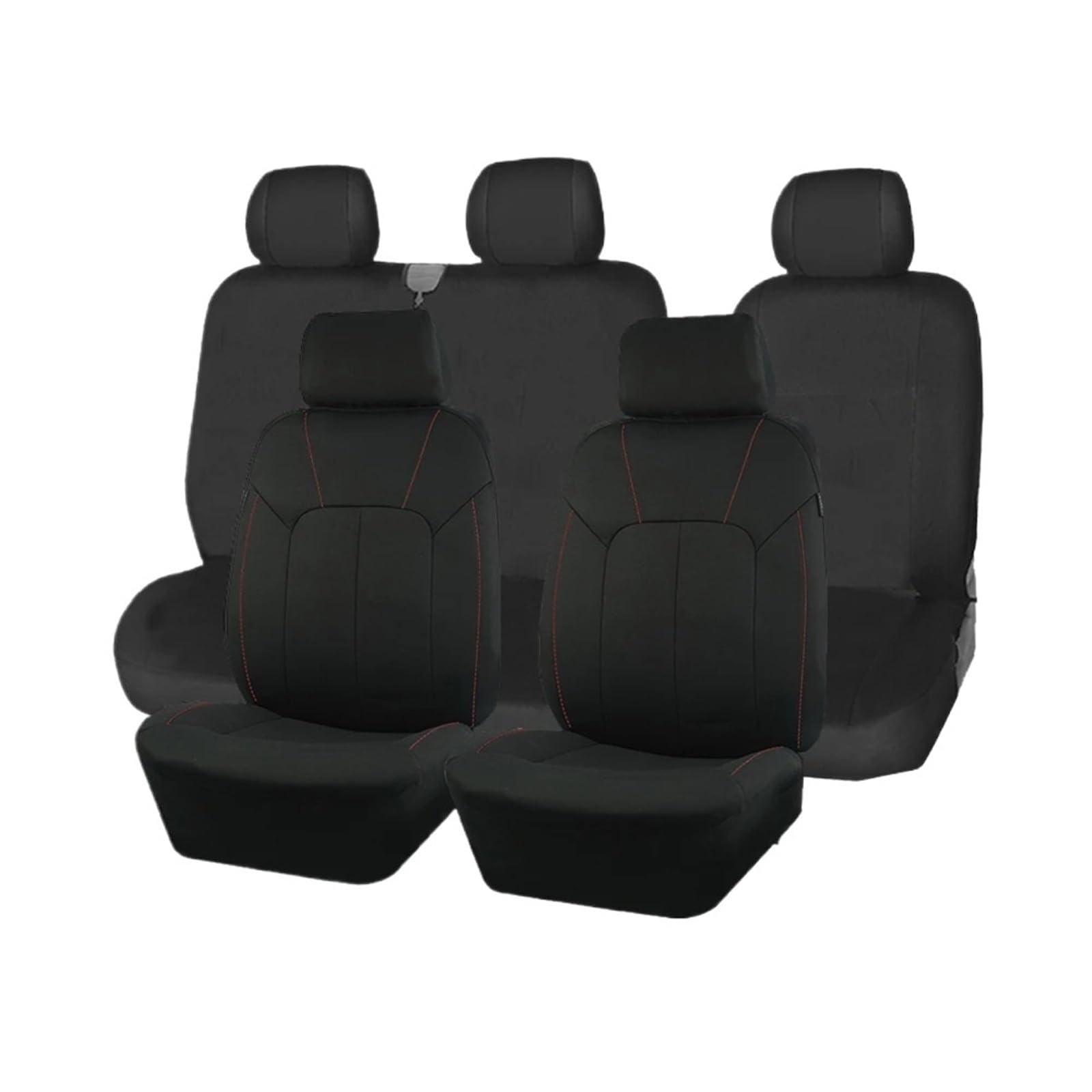 Für Auto 2 + 1 Typ Split Auto Sitz Abdeckung Polyester Mit Airbag Kompatibel Universal Sitzbezüge Autositzbezug(Red Line) von VETJMUA