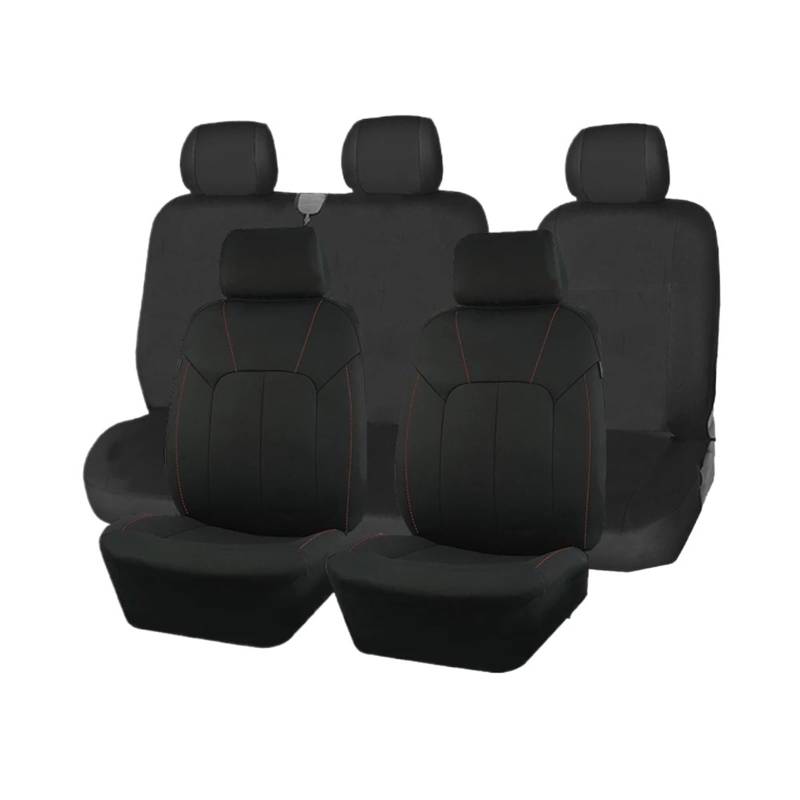 Für Auto 2 + 1 Typ Split Auto Sitz Abdeckung Polyester Mit Airbag Kompatibel Universal Sitzbezüge Autositzbezug(Red Line) von VETJMUA