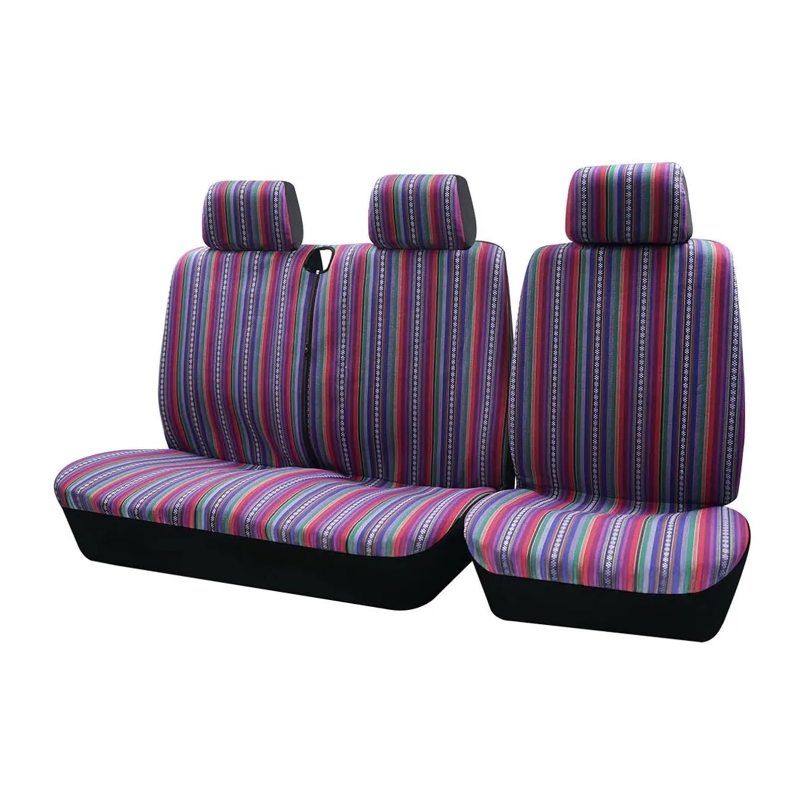Für Citroen Für Jumper Für Jumpy 2 + 1 Universal Gestreifte Farbe Auto Sitzbezüge Autositzbezug(C) von VETJMUA