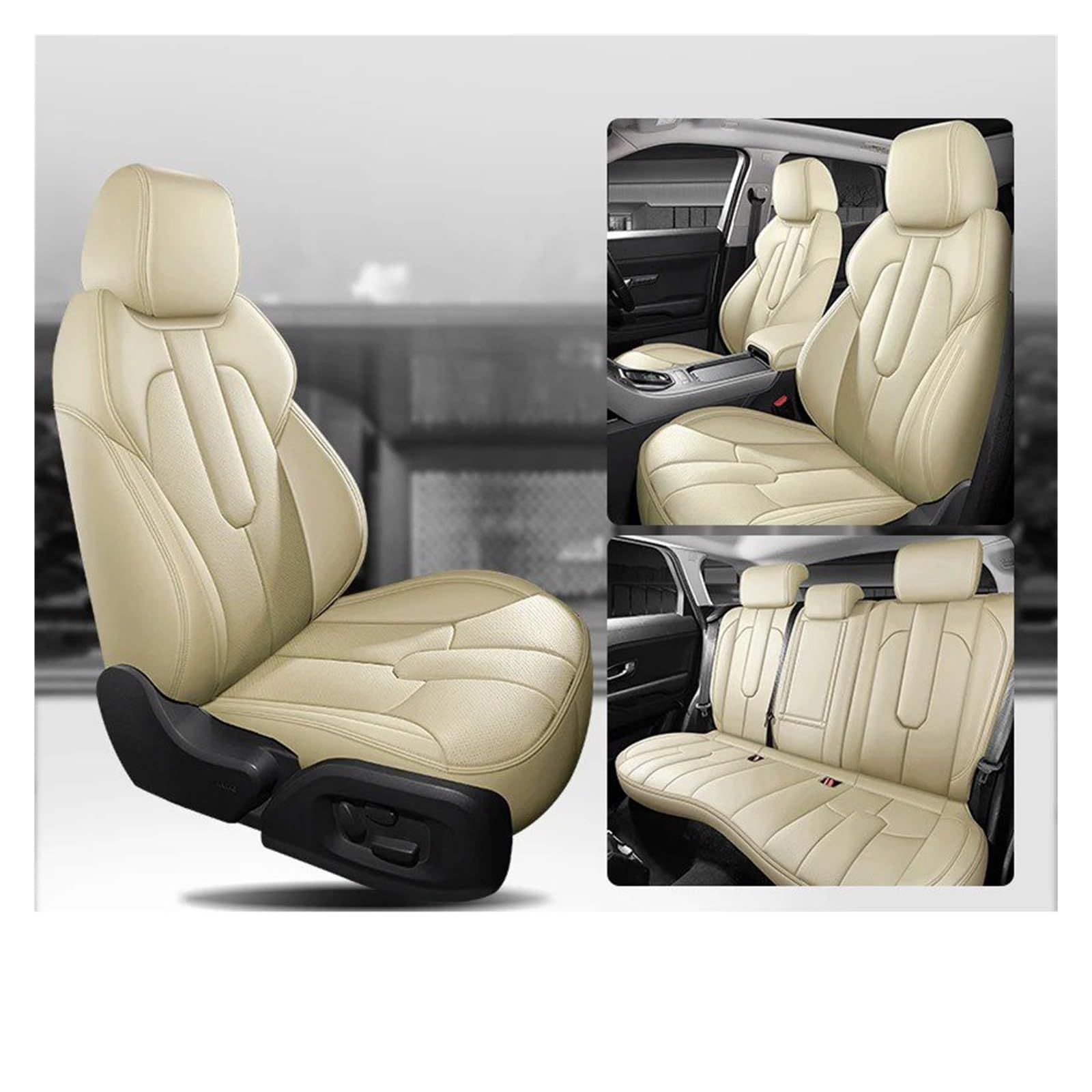 Für Lexus LS250 RX300 CT200H GS300 Autositzbezüge Leder Vorne Und Kompletter Satz Sitzbezüge Autositzbezug(Full Set-Beige) von VETJMUA